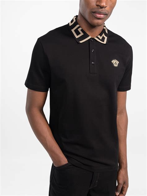 versace collection greca collar polo shirt|Versace greca collar shirts.